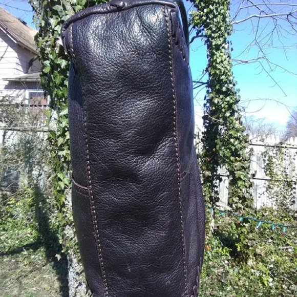 S O L D  LUCKY BRAND DARK BURGUNDY/MERLOT WHIPSTITCH HOBO HANDBAG - Picture 4 of 9